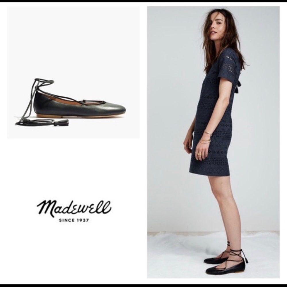 Madewell Inga lace up flat.